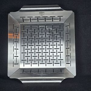 Weber Stainless Steel Deluxe Grilling Grill Slotted Basket Camp 12x12"